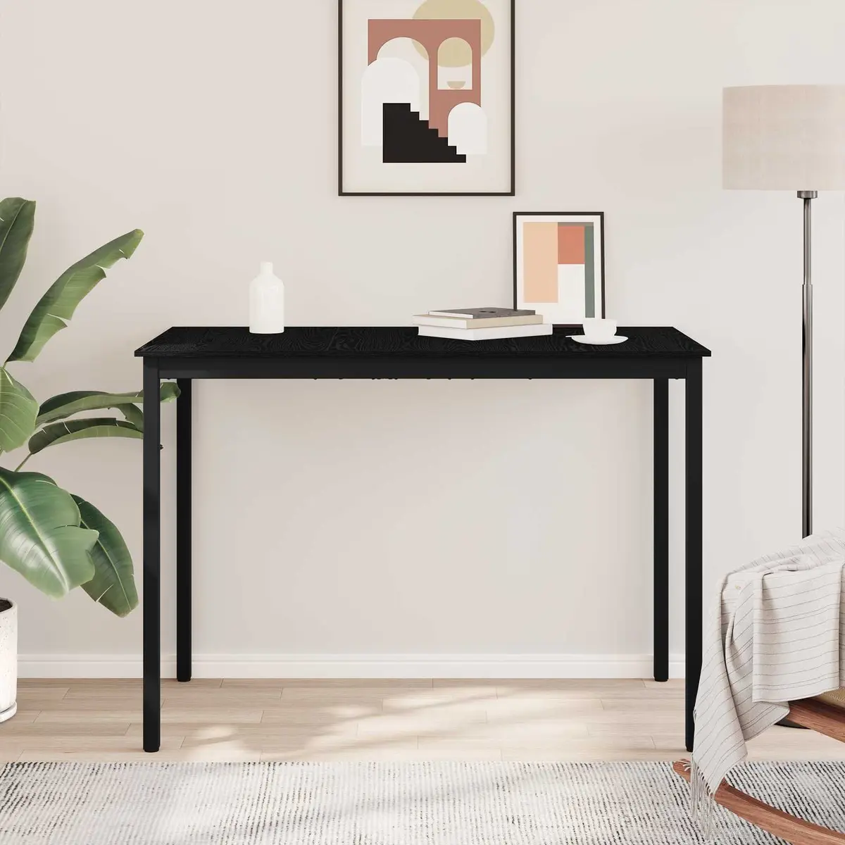 Rectangular Black Bar Table for Dining Spaces