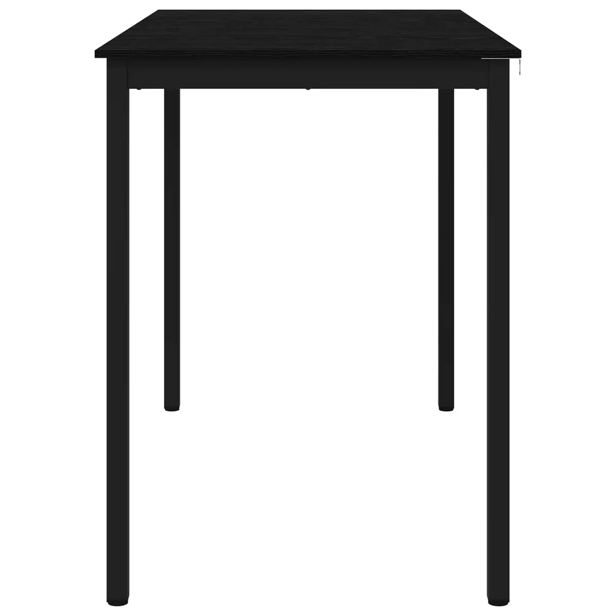 Black Engineered Wood Standing Bar Table Rectangular Kitchen Dining Modern
