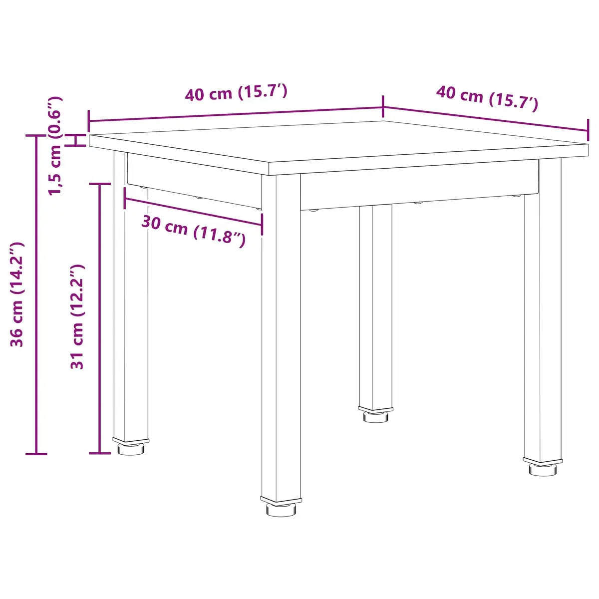 Coffee Table with Solid Pine Top & Metal Legs