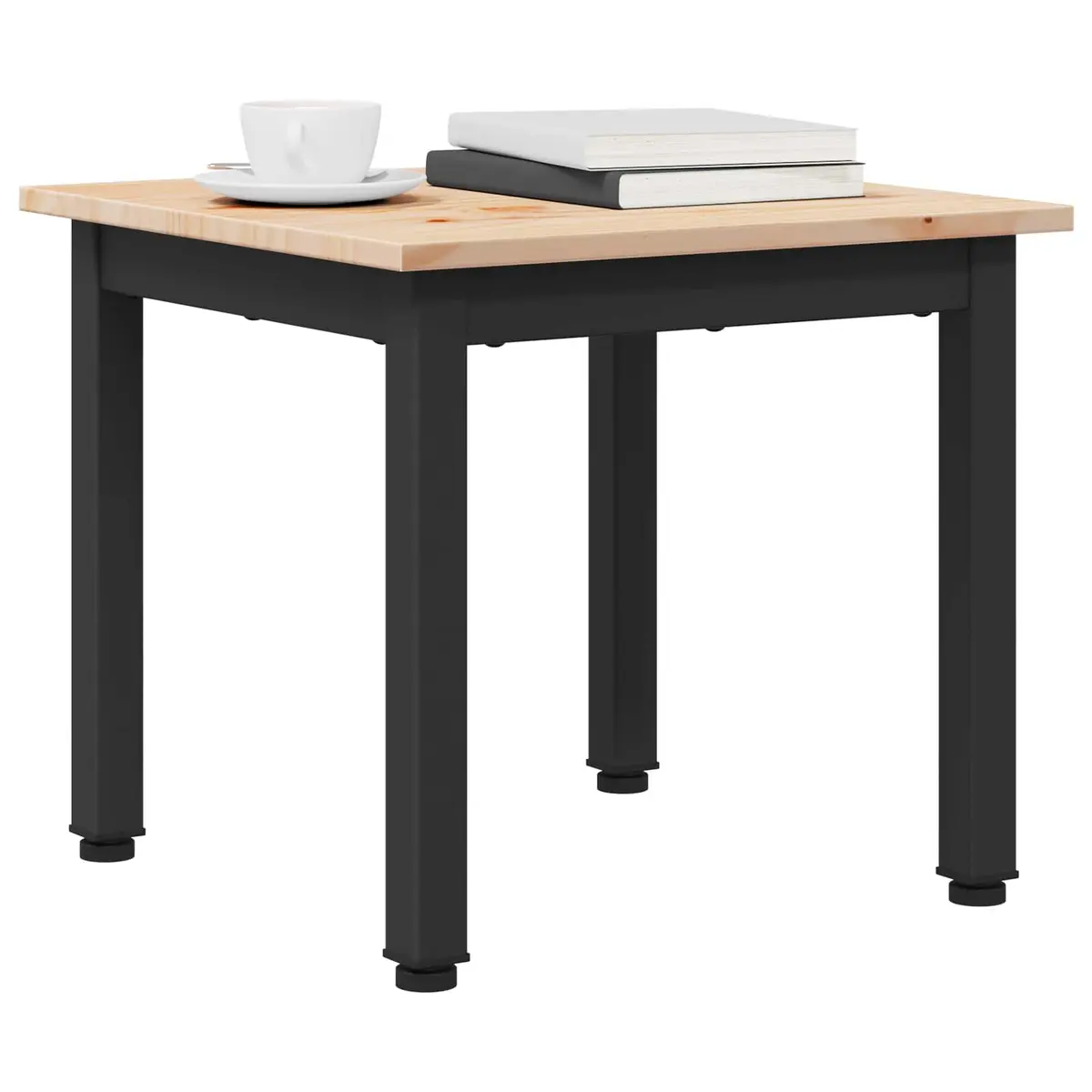 Coffee Table with Solid Pine Top & Metal Legs