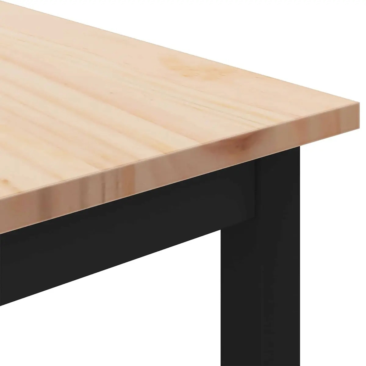 Coffee Table with Solid Pine Top & Metal Legs