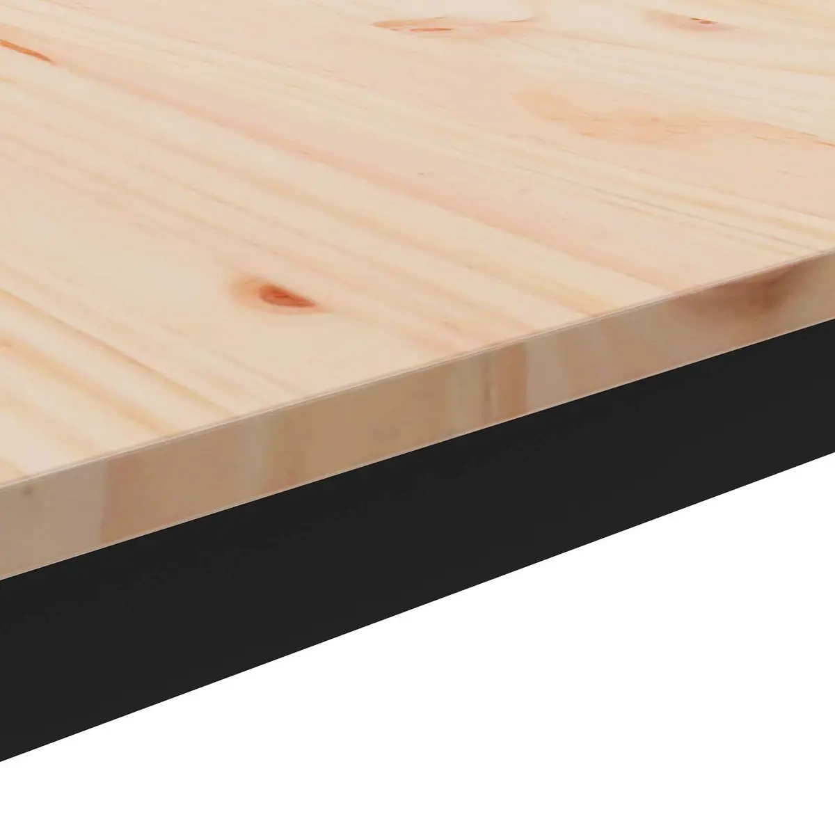 Coffee Table with Solid Pine Top & Metal Legs