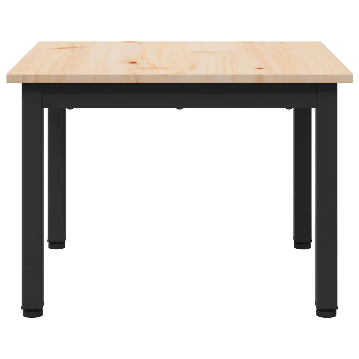 Coffee Table with Solid Pine Wood and Metal Legs
