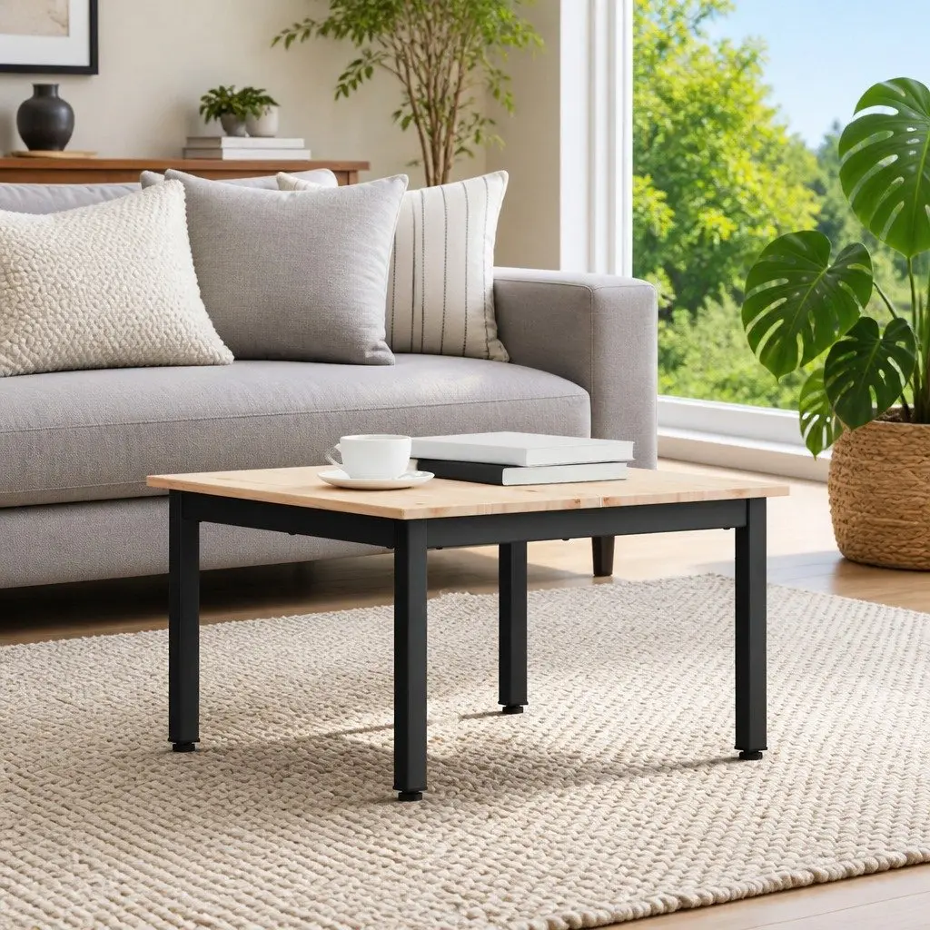 Coffee Table Solid Pine Wood Brown 60 x 60 x 36 cm Square