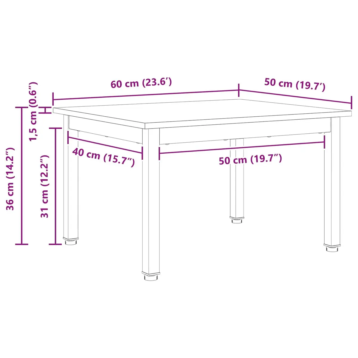 Square Coffee Table with Natural Wood Top