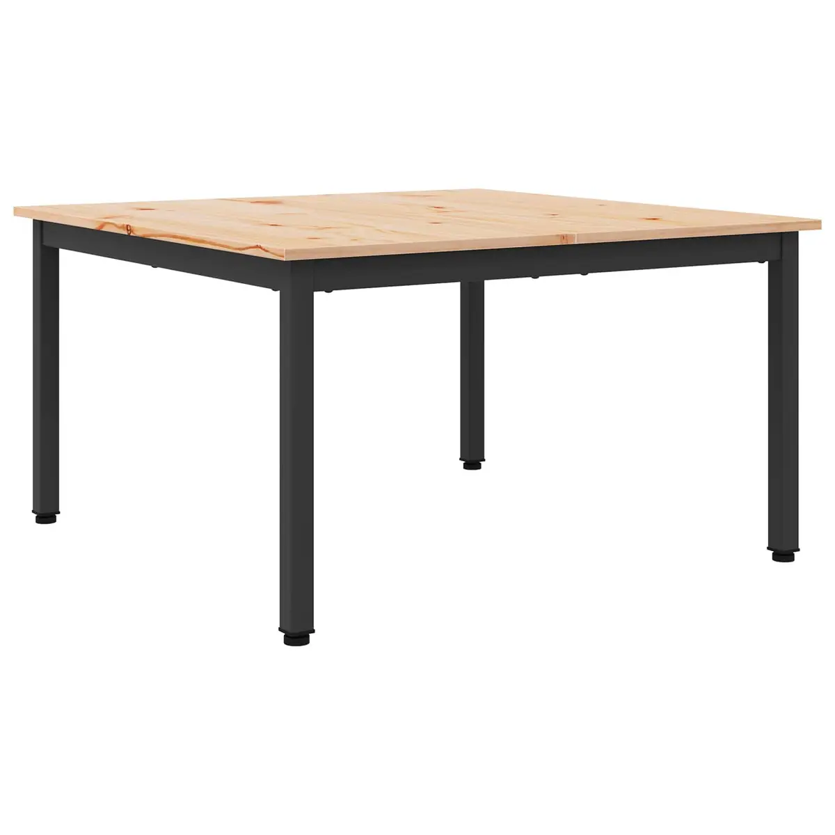 Brown Coffee Table in Solid Pine Wood 80x80x45cm