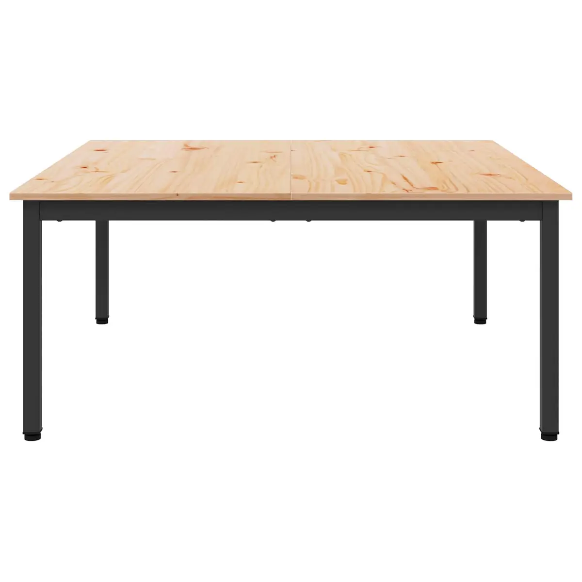 Coffee Table with Solid Pine Wood Top and Metal Legs