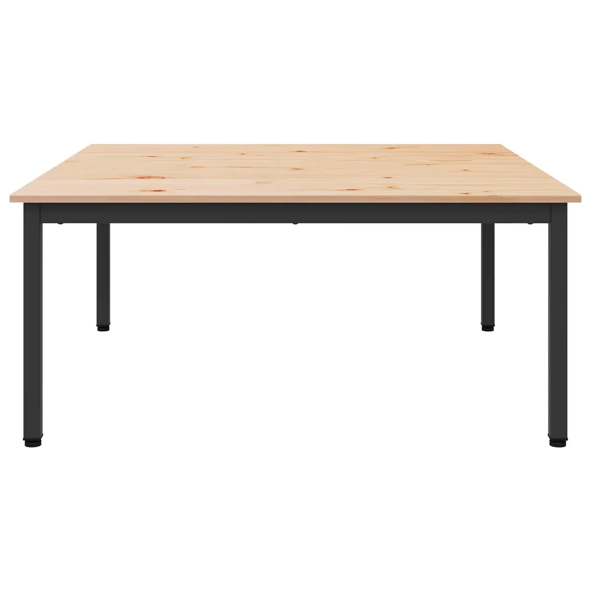 Coffee Table with Solid Pine Wood Top and Metal Legs
