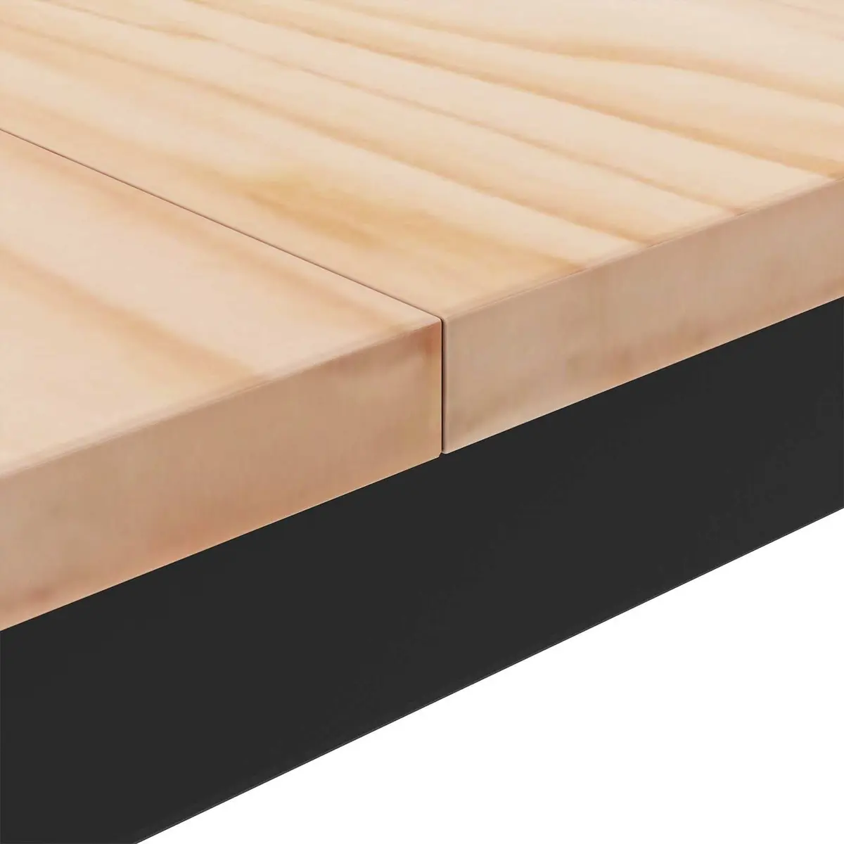Coffee Table with Solid Pine Wood Top and Metal Legs