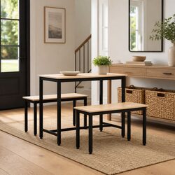 Solid Pine Wood Bench Natural Brown 80x35x45cm Dining Patio Entryway Seating