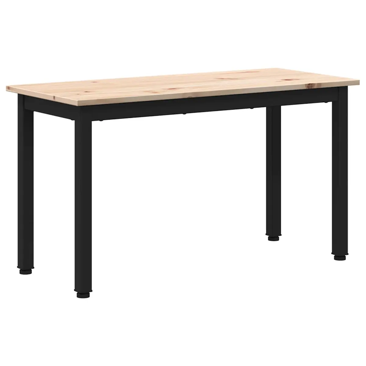 Solid Pine Wood Bench with Metal Legs