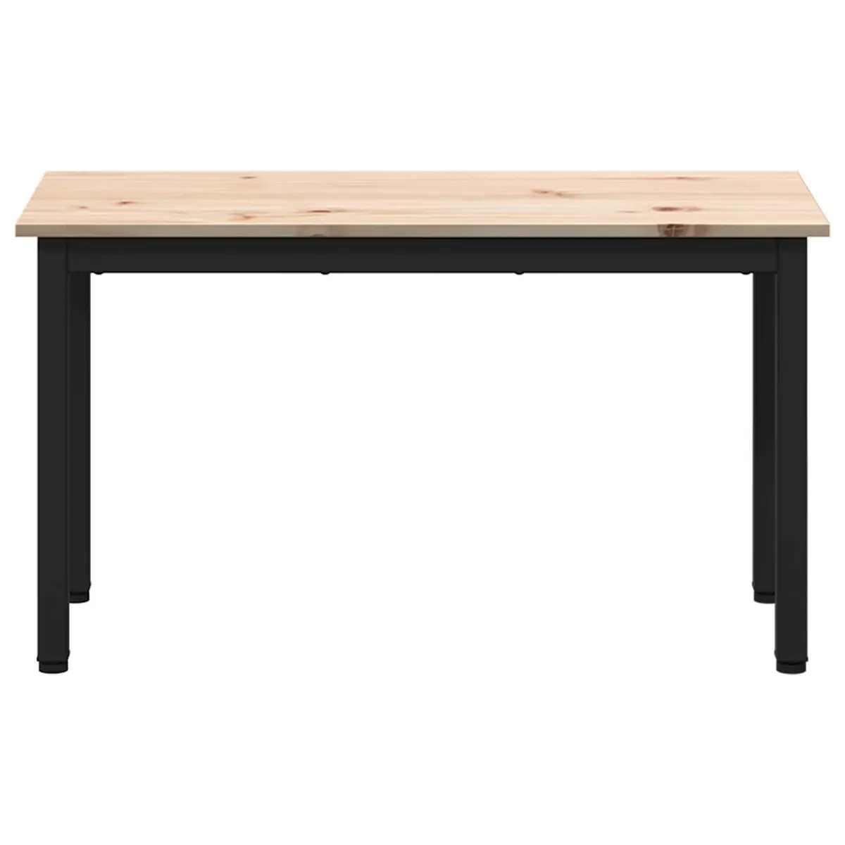 Solid Pine Wood Bench with Metal Legs