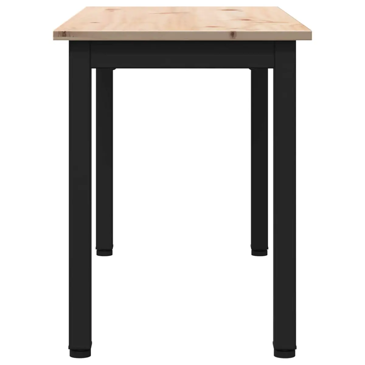 Solid Pine Wood Bench with Metal Legs
