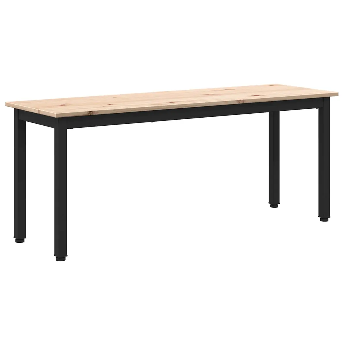 Solid Pine Wood Bench Natural Brown 110x35x45cm