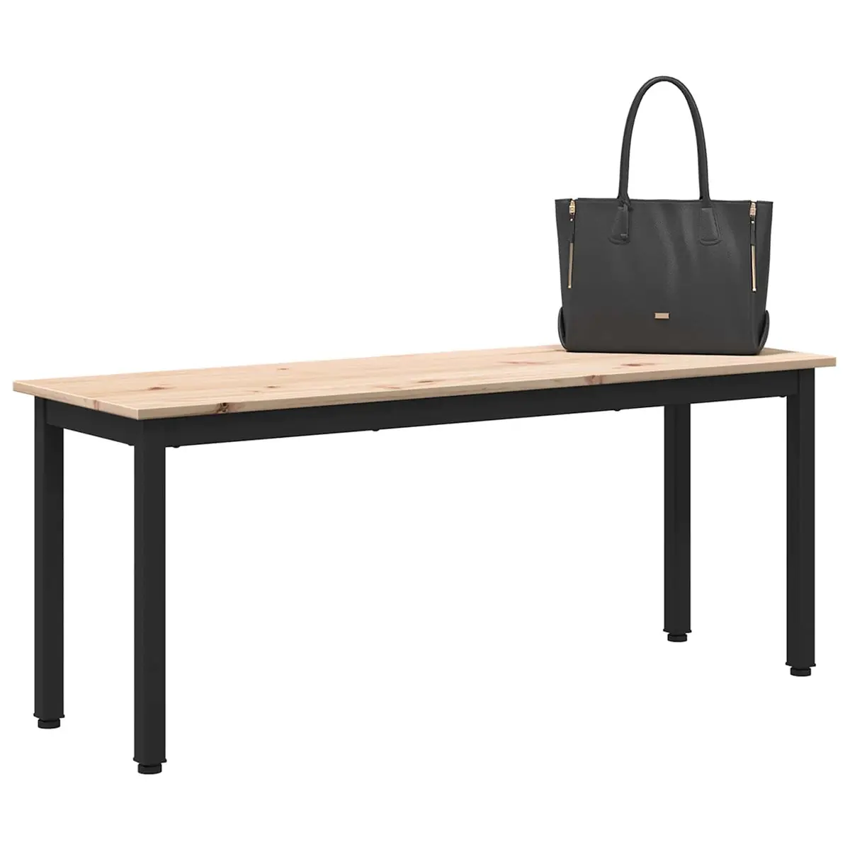 Solid Pine Wood Bench Natural Brown 110x35x45cm