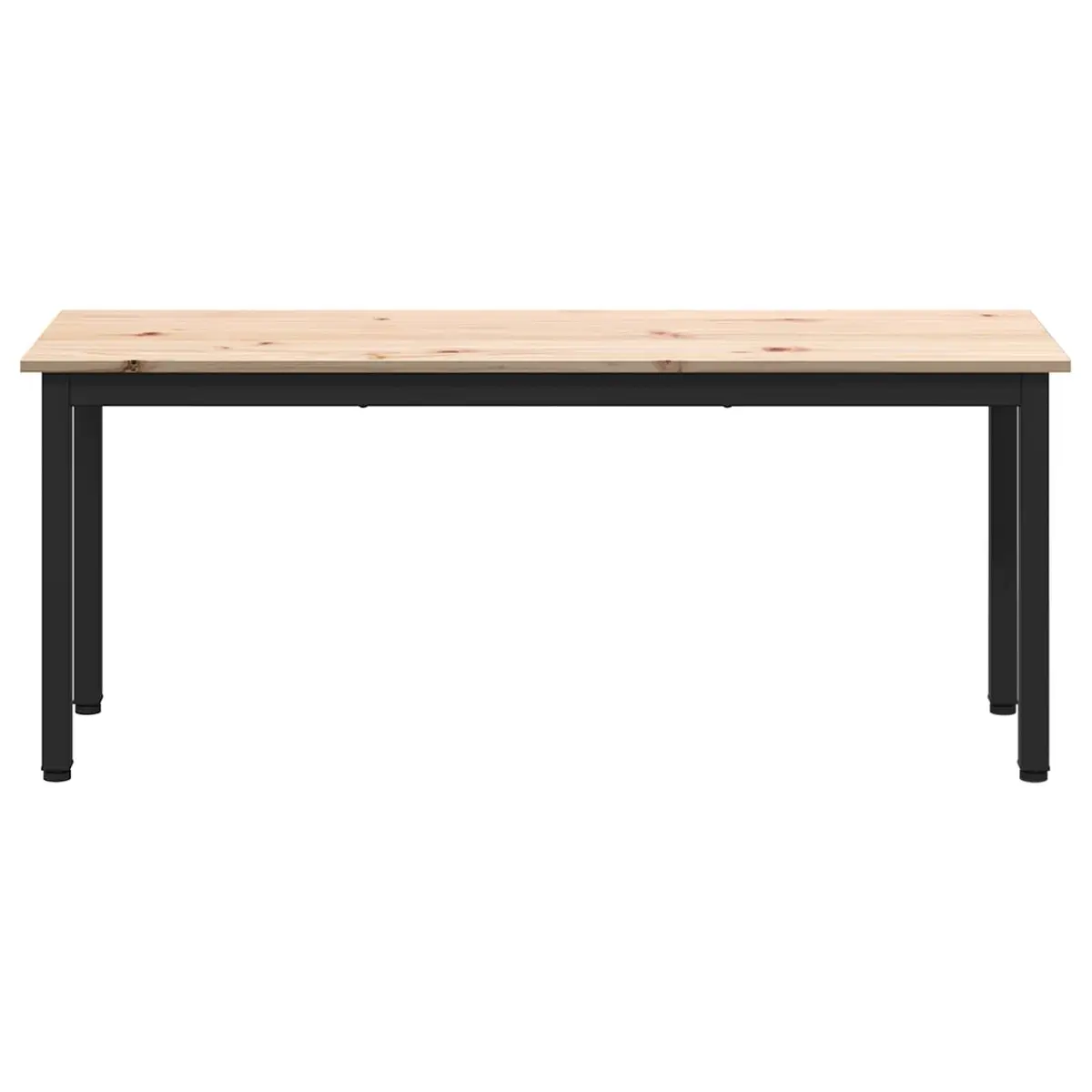 Solid Pine Wood Bench Natural Brown 110x35x45cm
