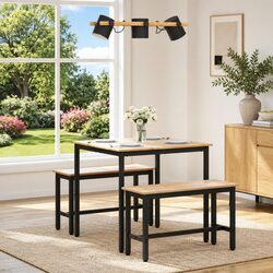 Dining Table Square 80x80x75cm Natural Wood Kitchen Furniture Modern Design
