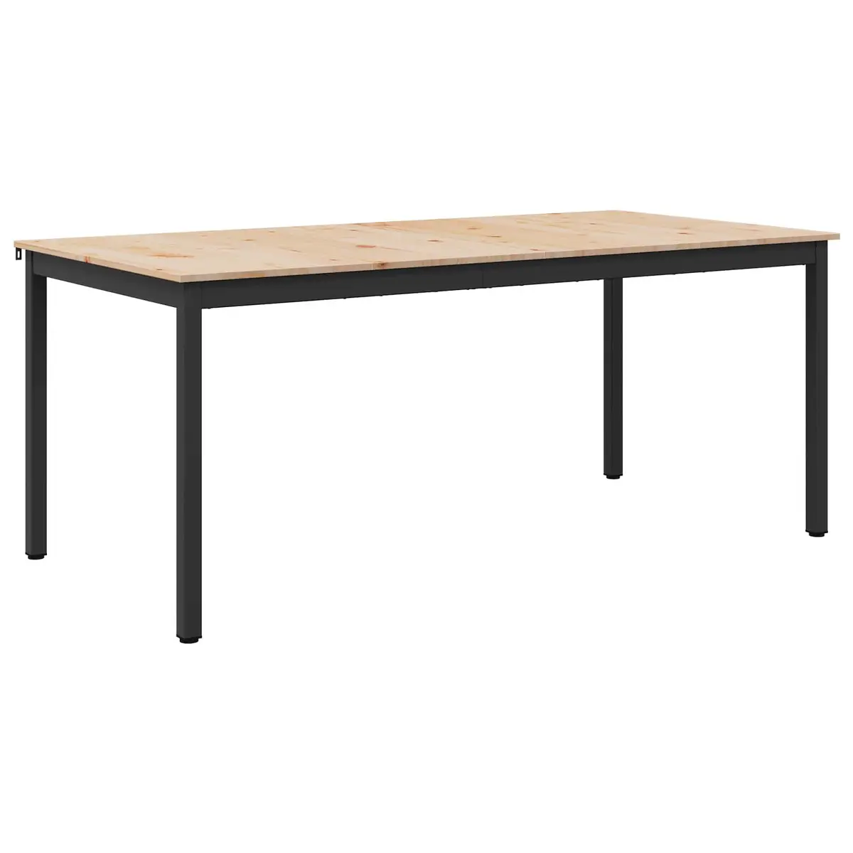Solid Pine Wood Dining Table 140x80x75cm with Metal Legs
