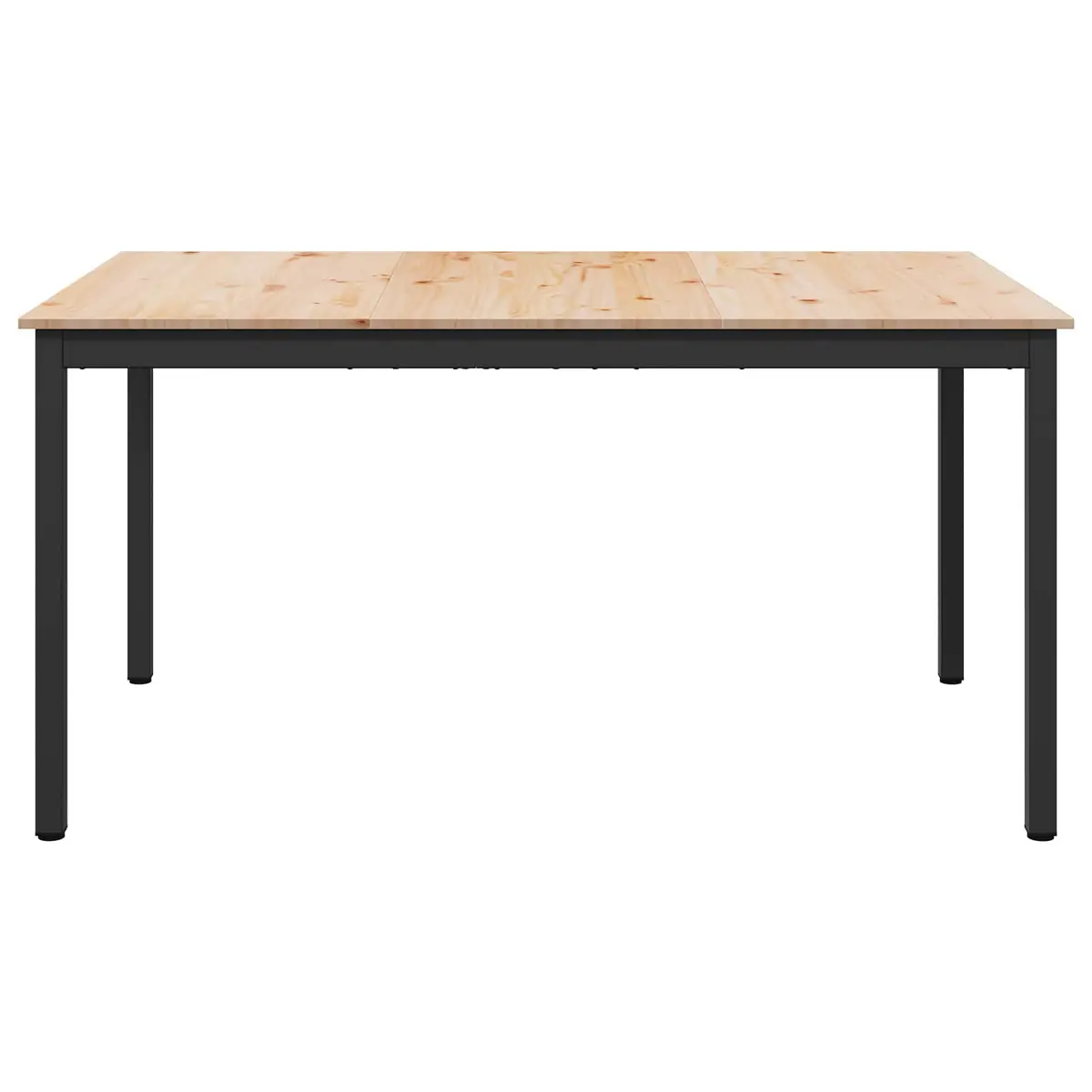 Solid Pine Wood Dining Table 140x80x75cm with Metal Legs