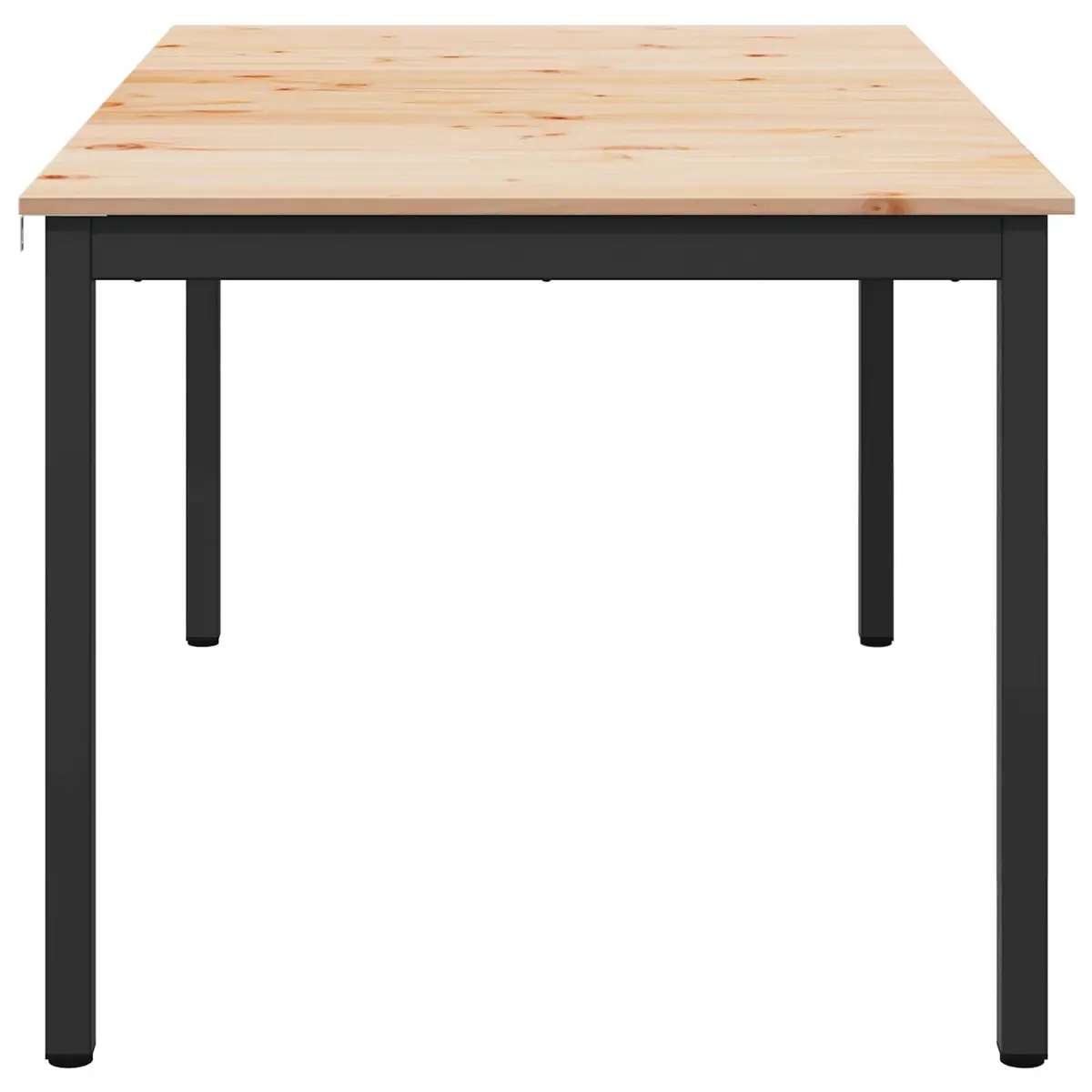 Solid Pine Wood Dining Table 140x80x75cm with Metal Legs