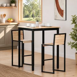 Bar Table 80x80x105cm Solid Pine Wood Kitchen Dining Room Modern Industrial