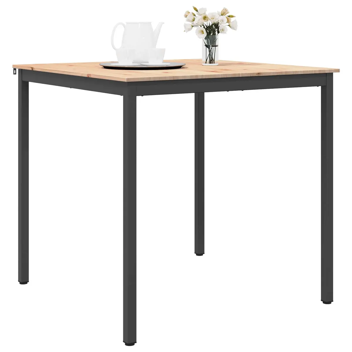 Solid Pine Bar Table with Durable Metal Legs 110cm