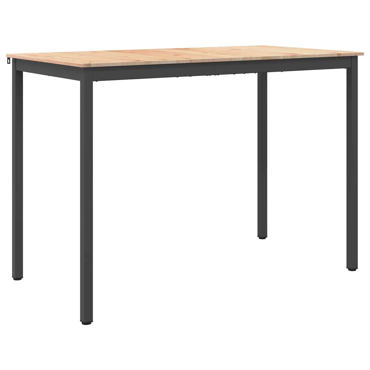 Solid Pine Wood Bar Table with Metal Legs 150x80x105cm