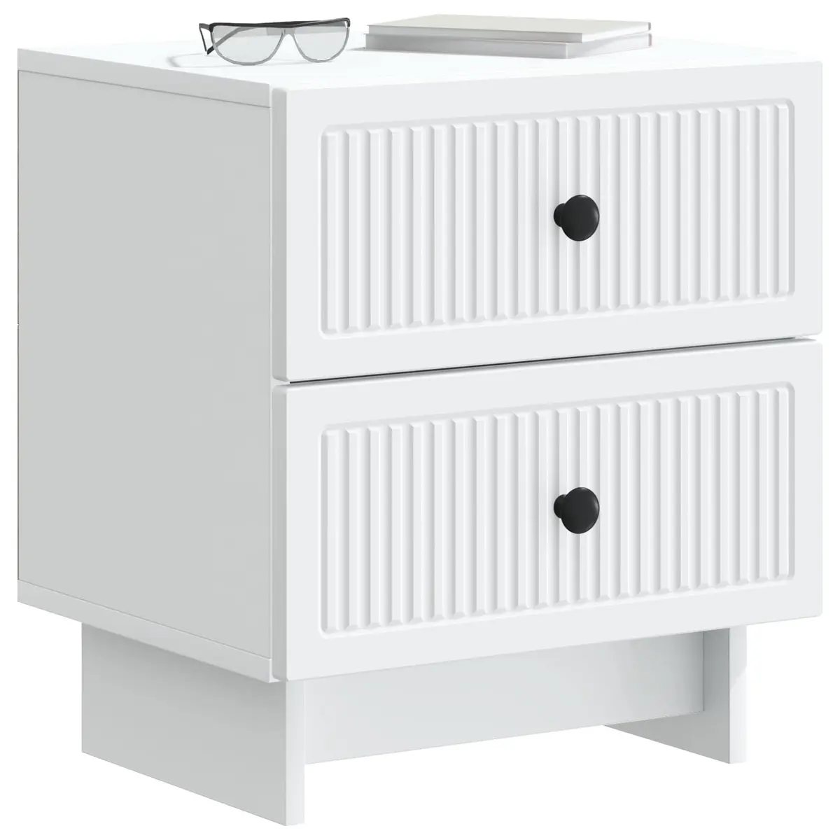 White Bedside Cabinet with Vintage Touch