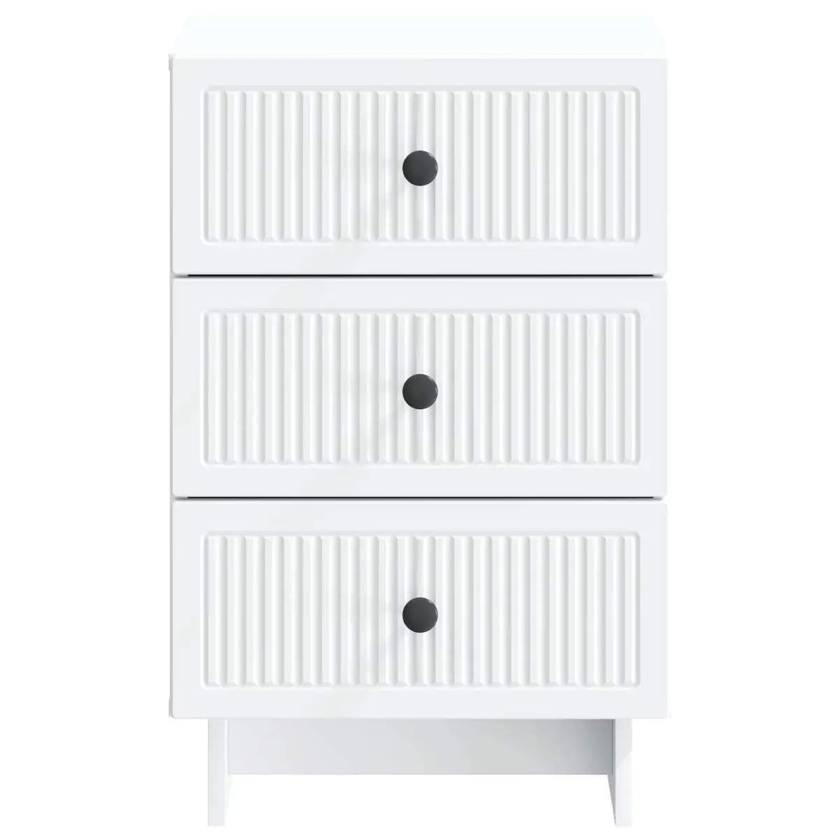 White Bedside Cabinet 43x41x66.5cm with Smooth Drawers