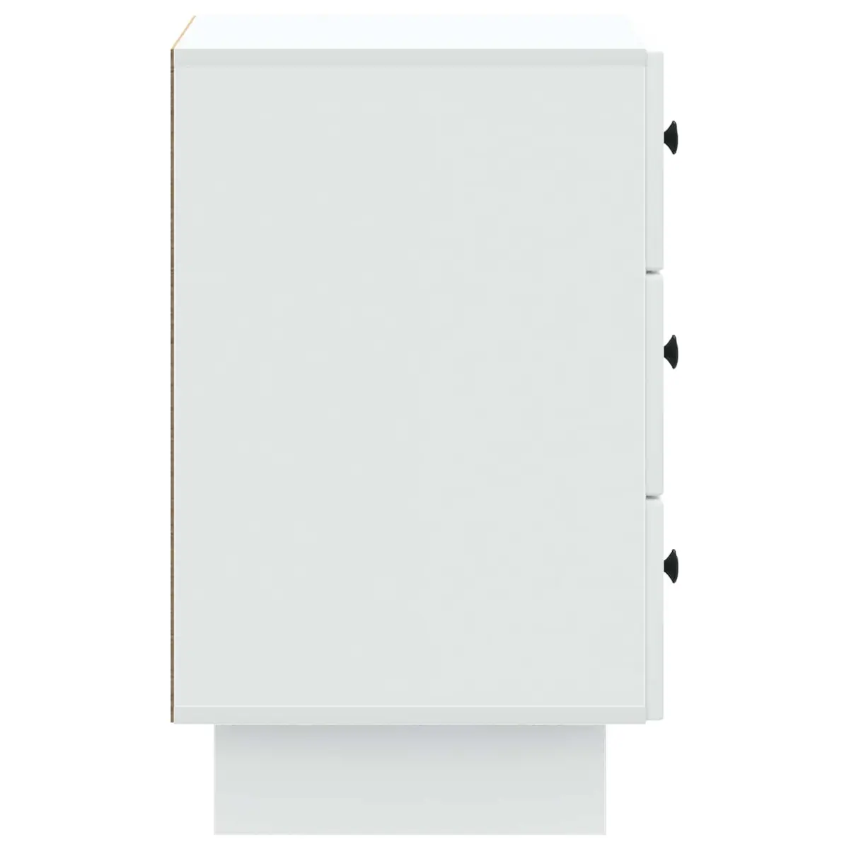 White Bedside Cabinet 43x41x66.5cm with Smooth Drawers