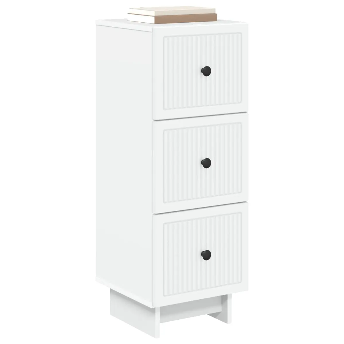 Drawer Cabinet White Storage Furniture Engineered Wood 33 x 34.5 x 90 cm