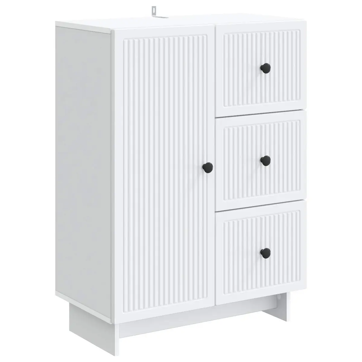 Engineered Wood White Sideboard Storage Cabinet