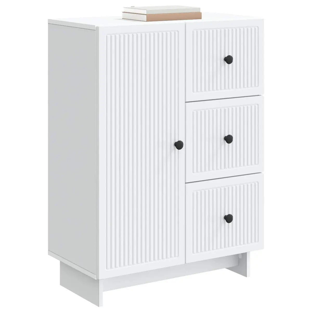 Engineered Wood White Sideboard Storage Cabinet
