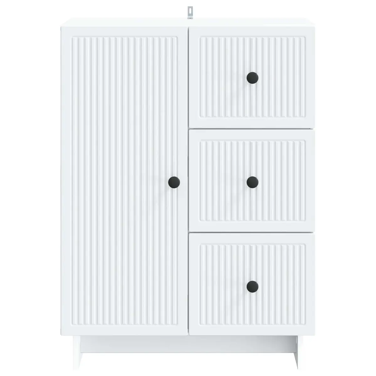 Engineered Wood White Sideboard Storage Cabinet