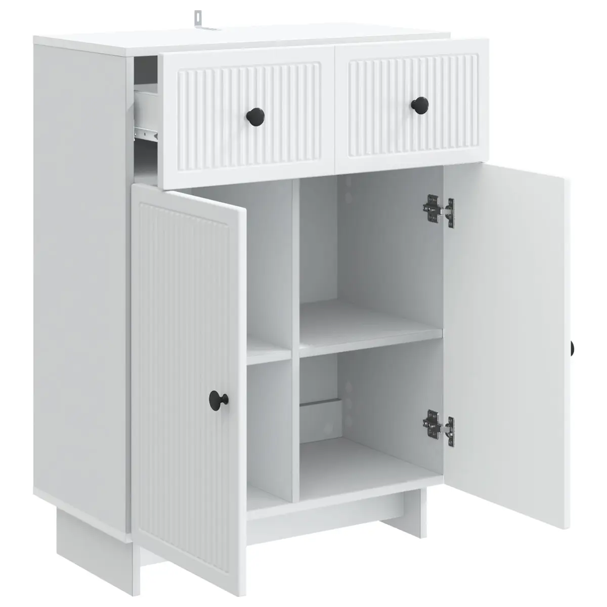 Sideboard Engineered Wood 66x34.5x90cm White Storage Cabinet Furniture