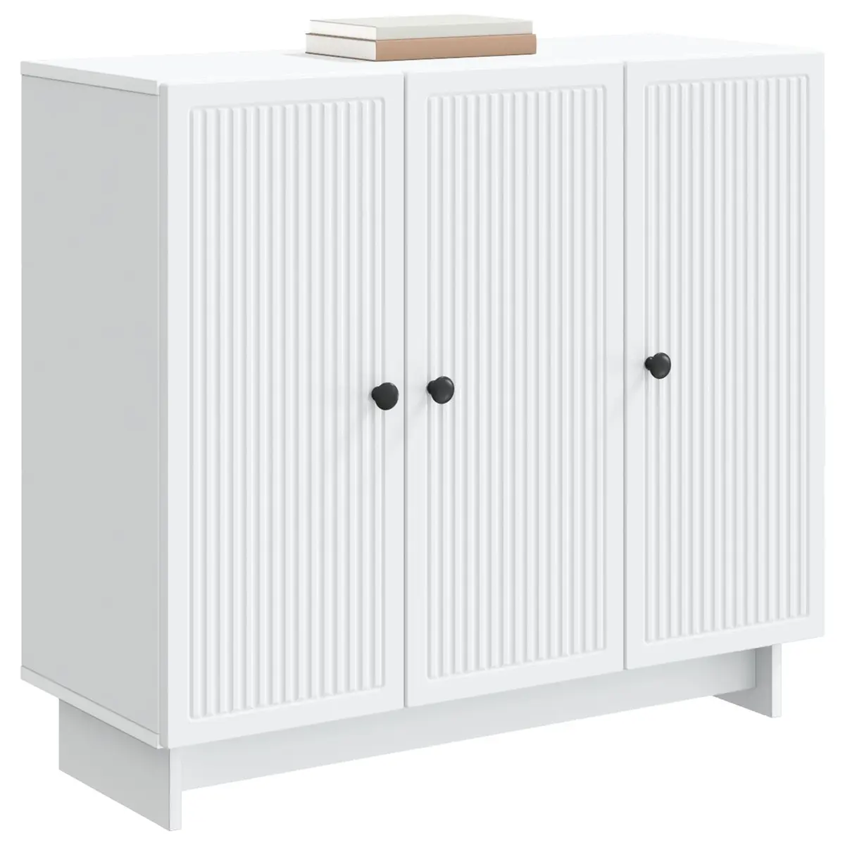 White Engineered Wood Sideboard Storage Cabinet