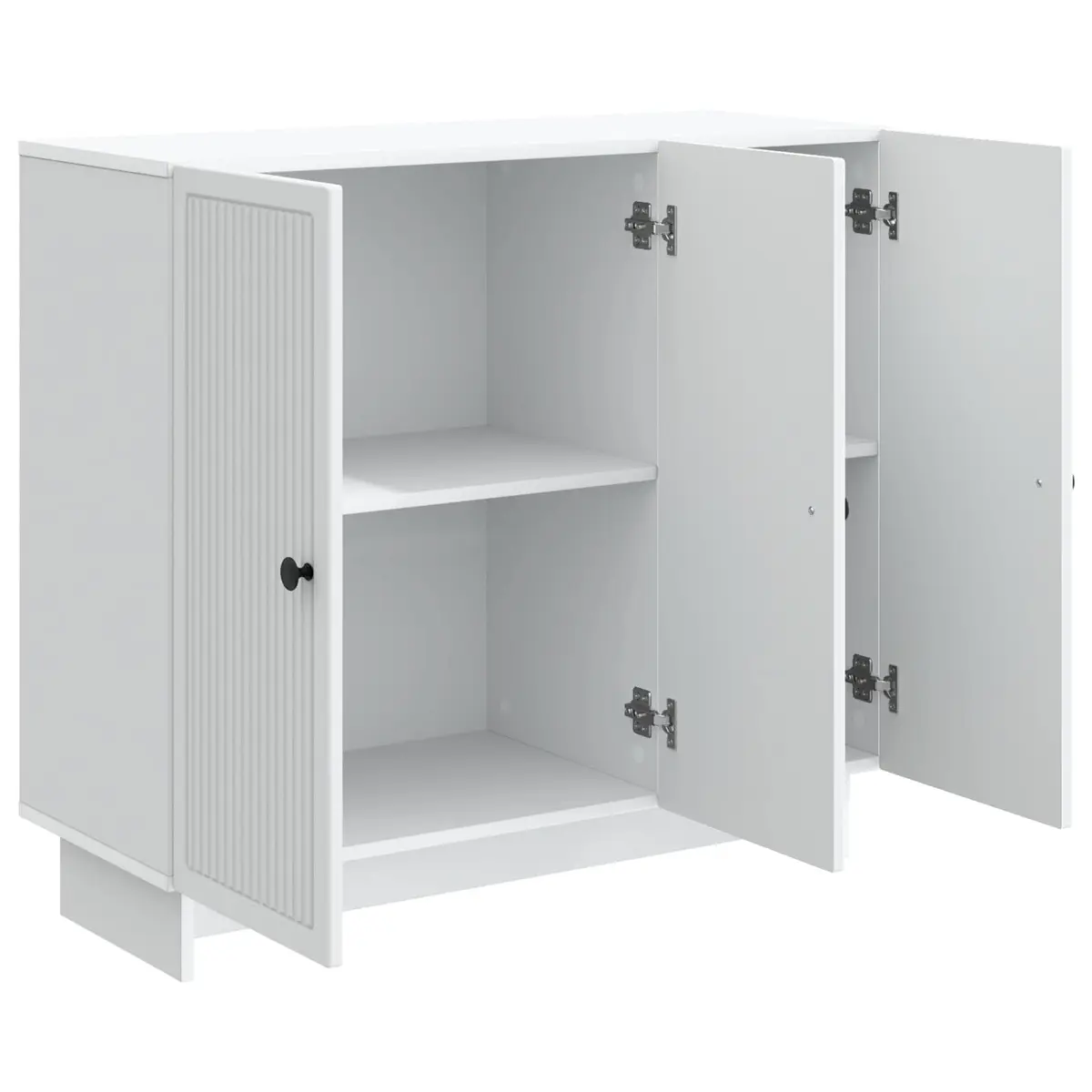 White Engineered Wood Sideboard Storage Cabinet