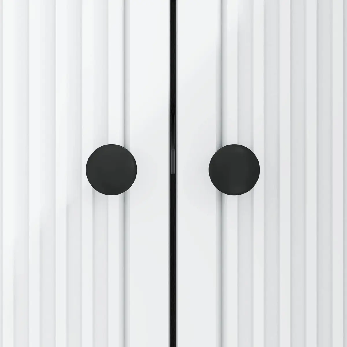 White Engineered Wood Sideboard Storage Cabinet