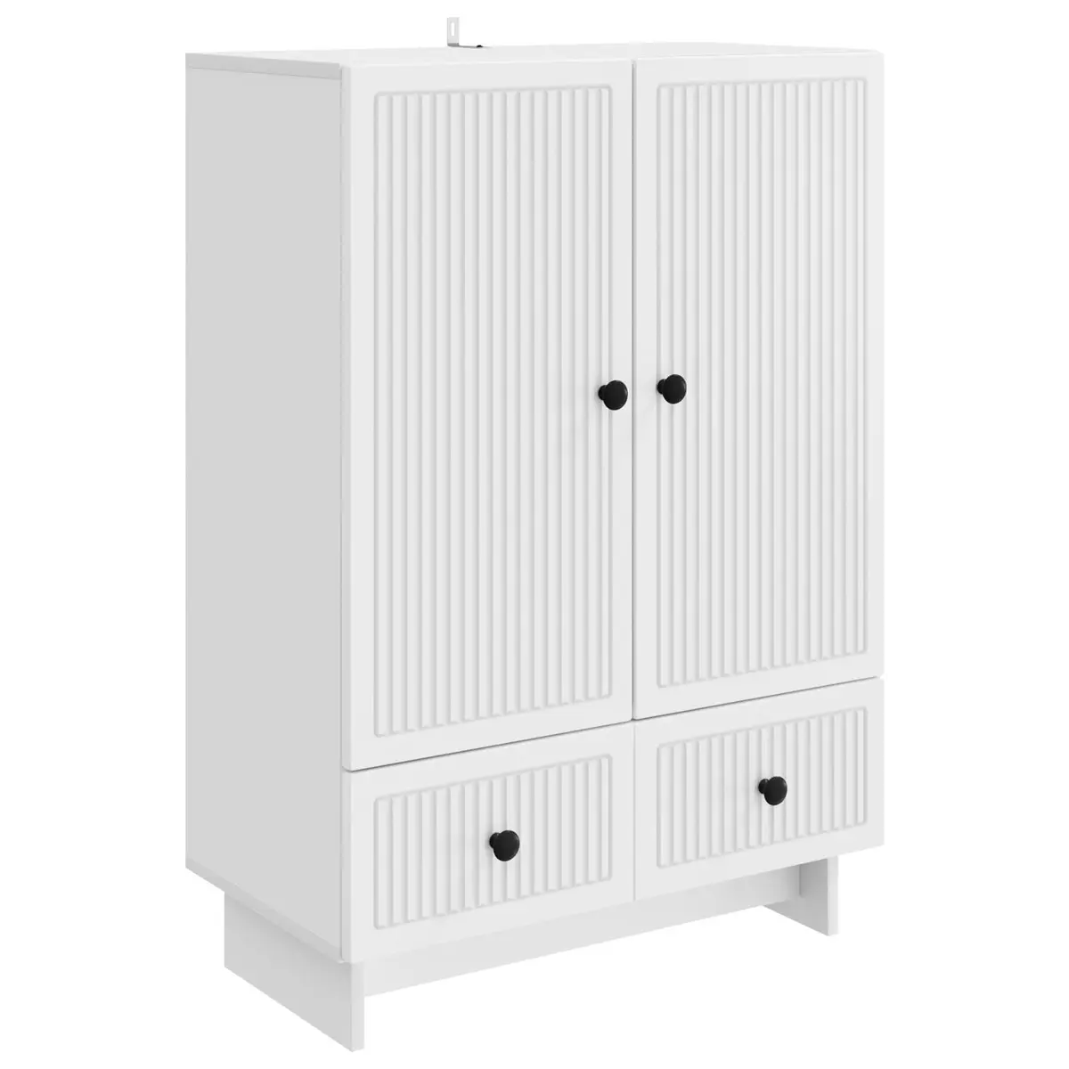 White Sideboard Storage Cabinet with Drawers