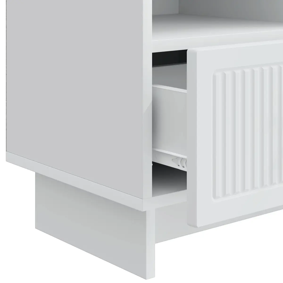TV Cabinet with Drawer White Modern Living Room Entertainment Unit Storage