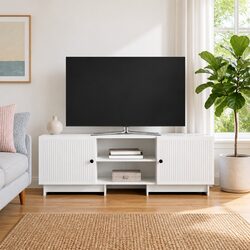 TV Cabinet White 150 x 31 x 50 cm Engineered Wood Modern Vintage Style Storage