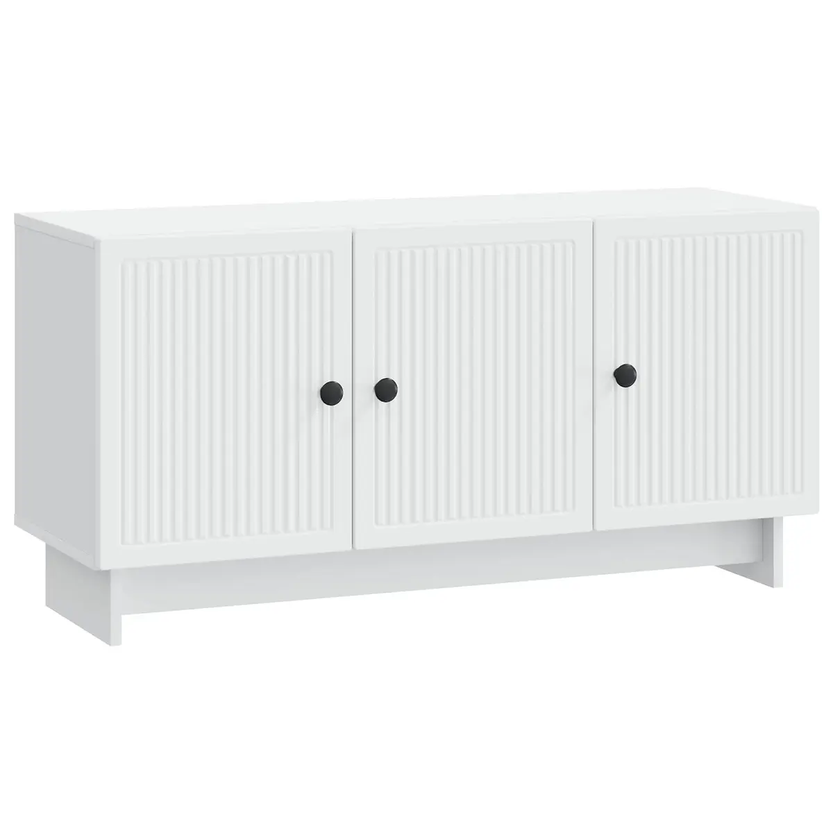 TV Cabinet Engineered Wood 99 x 34.5 x 50 cm White Modern Living Room Storage Unit with Shelves and Doors