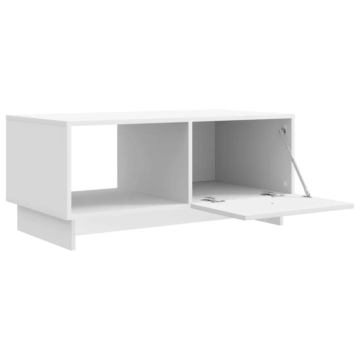 White Rectangular Coffee Table with Storage