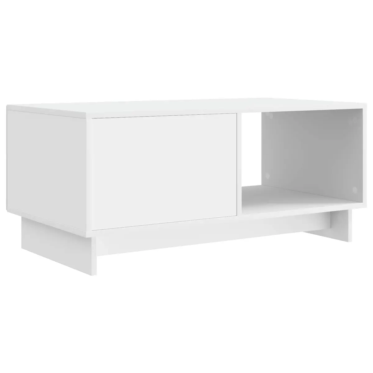 White Rectangular Coffee Table with Storage