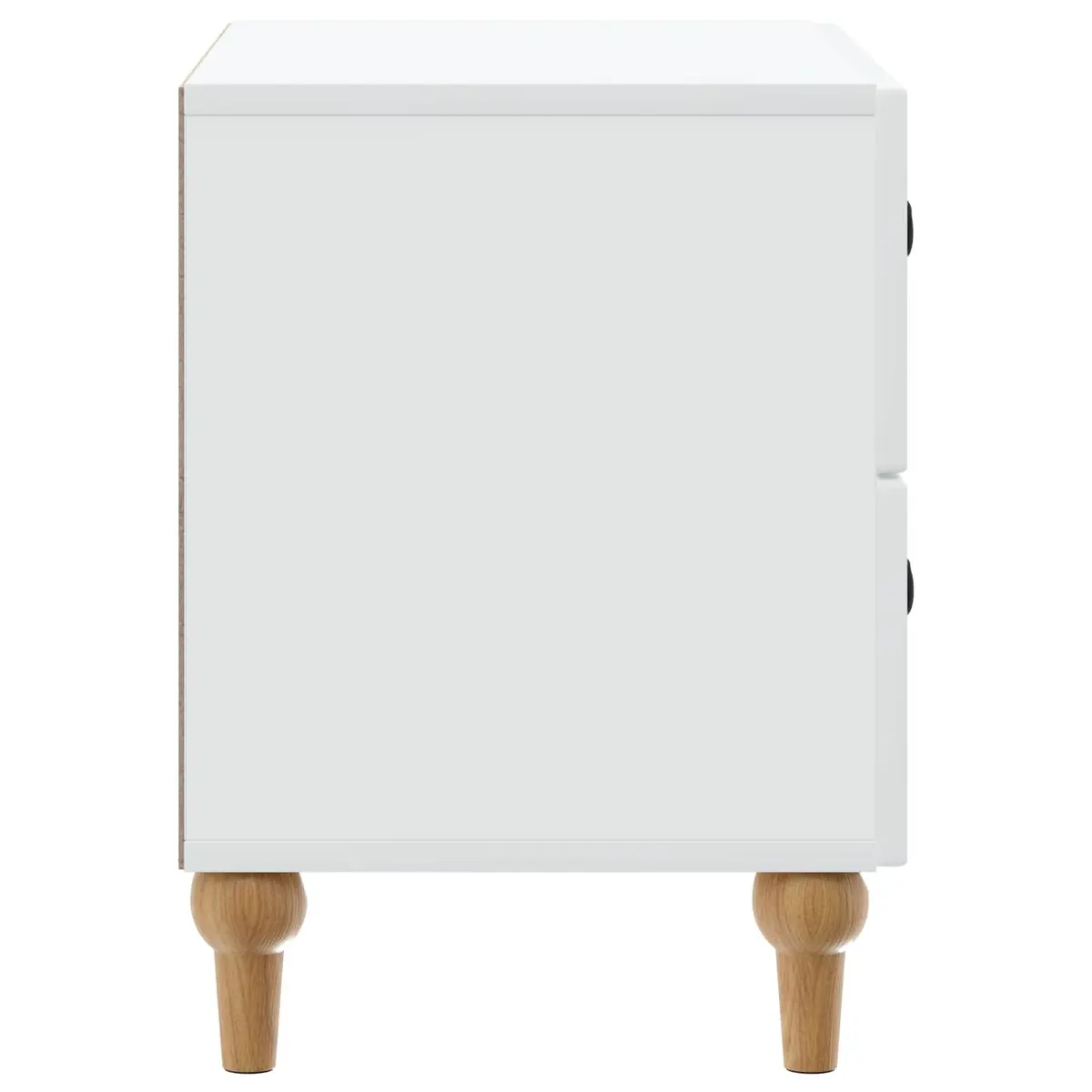 White Bedside Cabinet with Striped Detailing