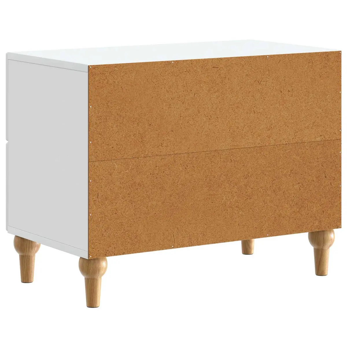 White Bedside Cabinet with Striped Detailing