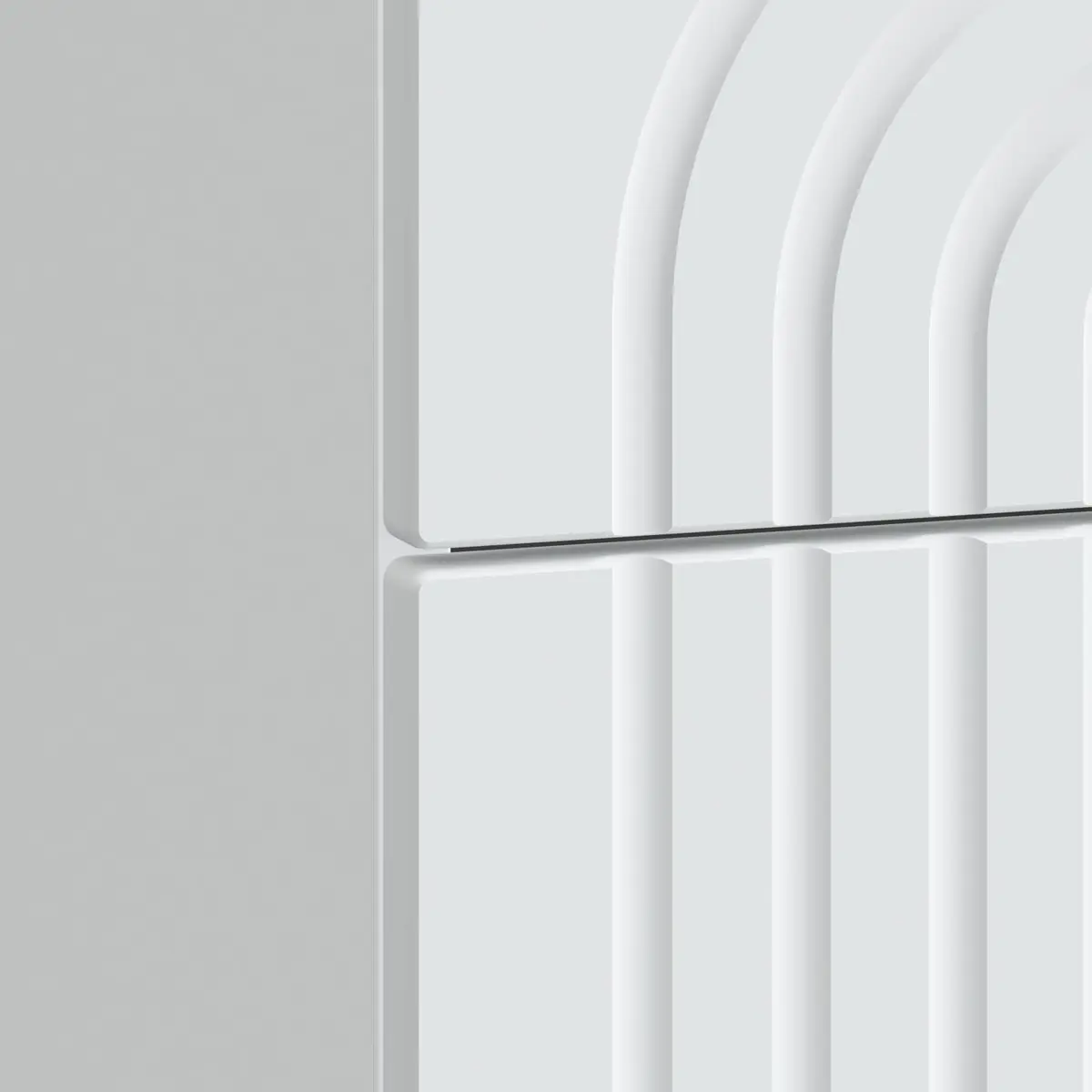 White Bedside Cabinet with Striped Detailing