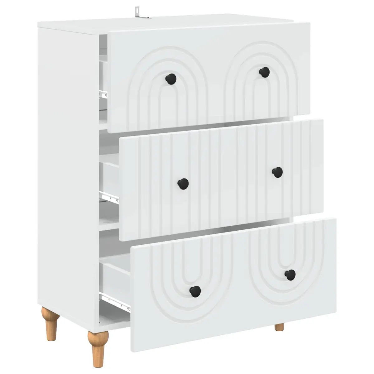 White Storage Cabinet with Smooth Drawers