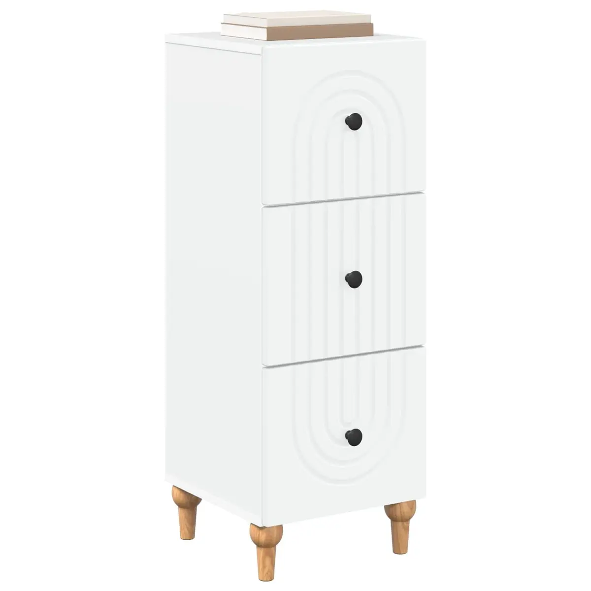 Drawer Storage Cabinet Engineered Wood 33 x 34.5 x 90 cm White
