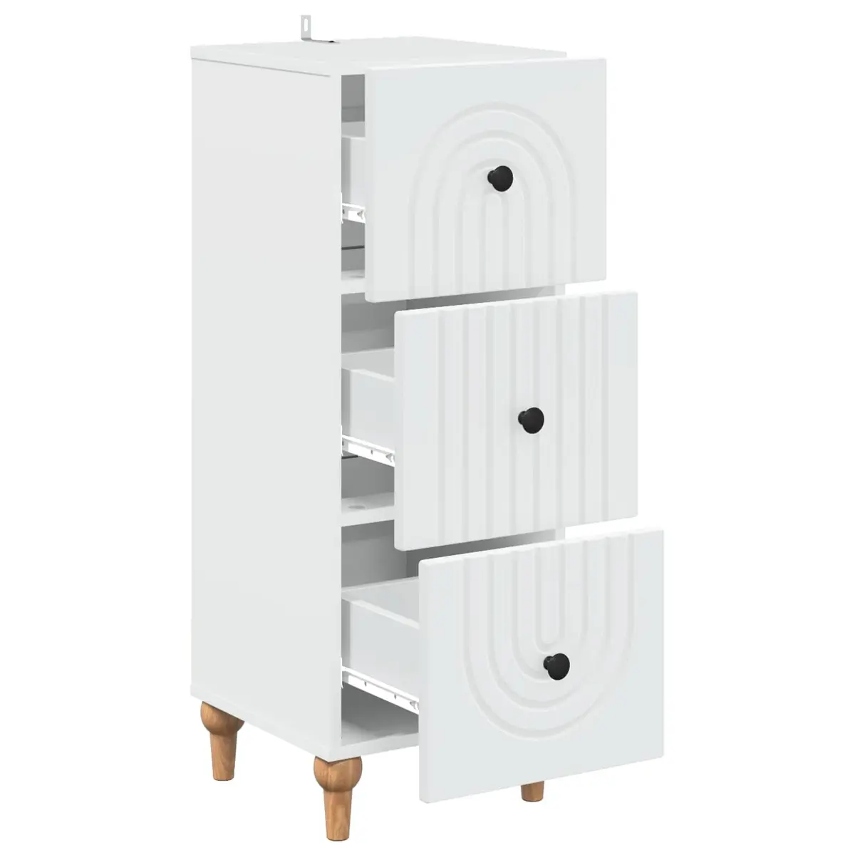 Drawer Storage Cabinet Engineered Wood 33 x 34.5 x 90 cm White